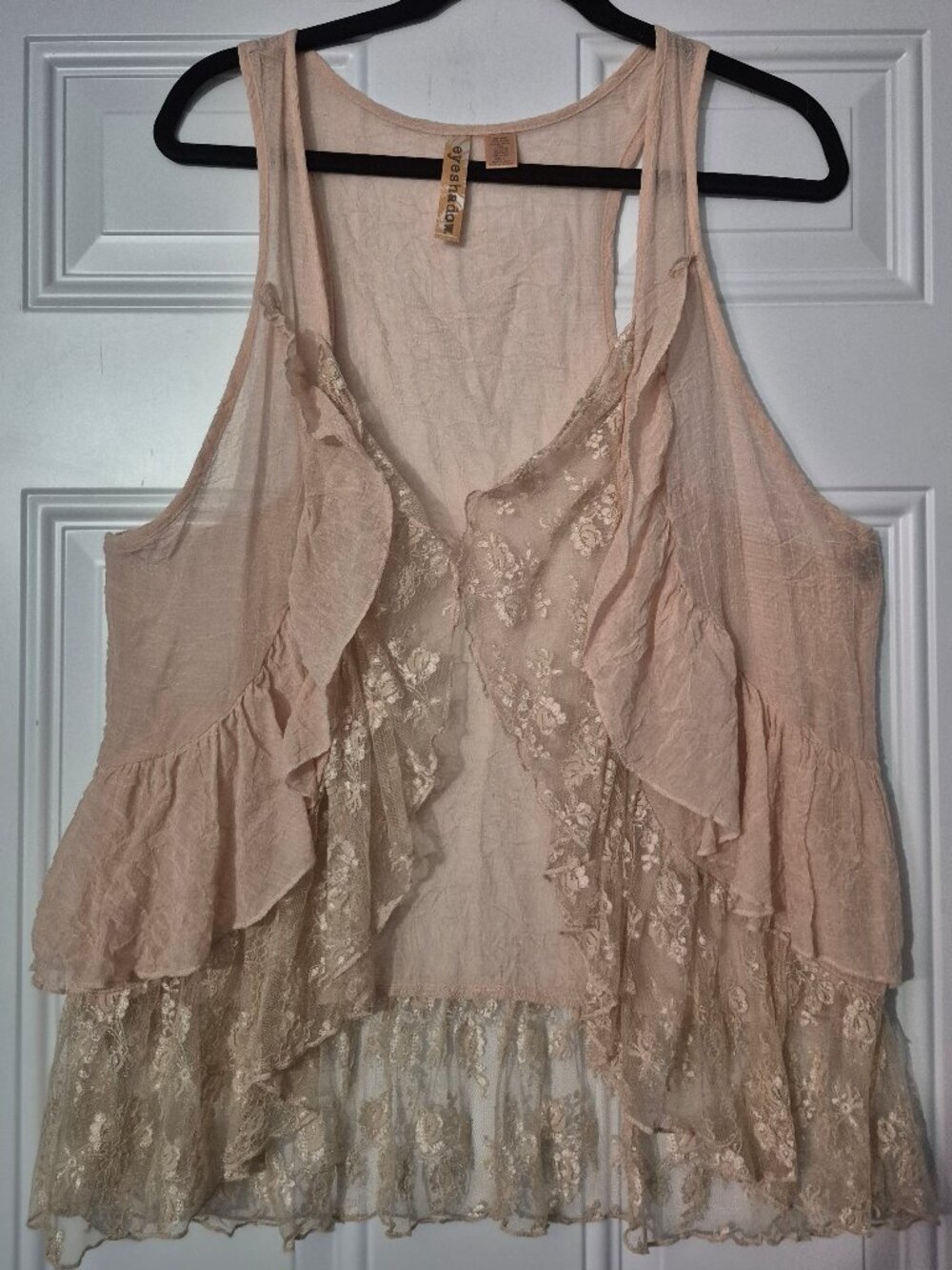 Eyeshadow, Ladies vest. Large. Boho Fem.